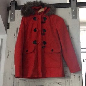 Adorable Red Coat with fur collar